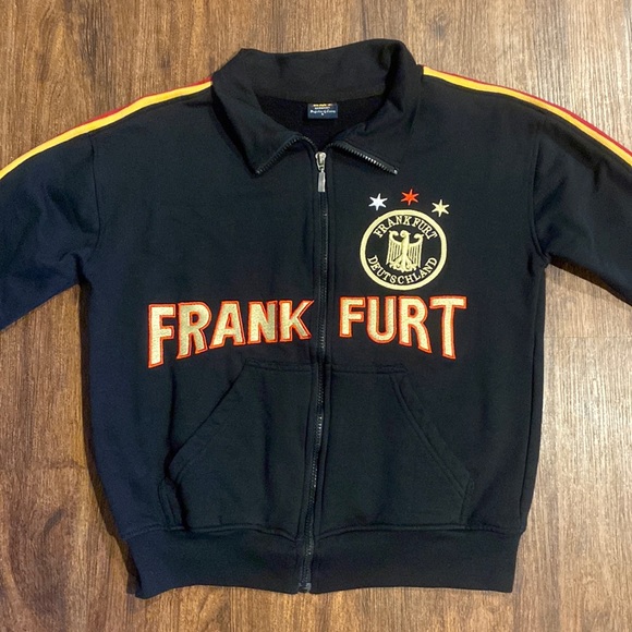 Frank Furt Deutschmark RMT Germany Embroidered Zip Up Sweatshirt-Size Small - Picture 2 of 12